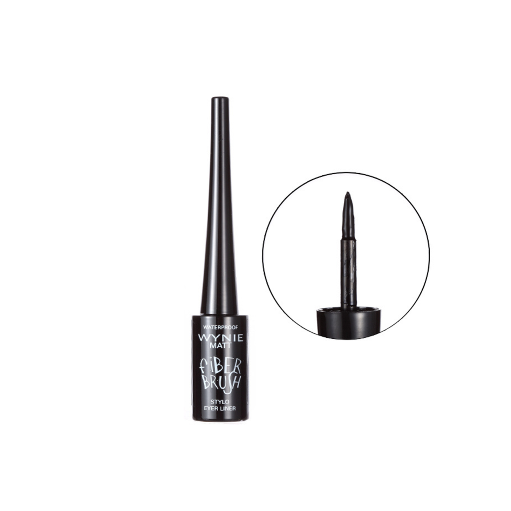 Eyeliner Waterproof Fiber Brush - Delineador Líquido negro mate - 5ml