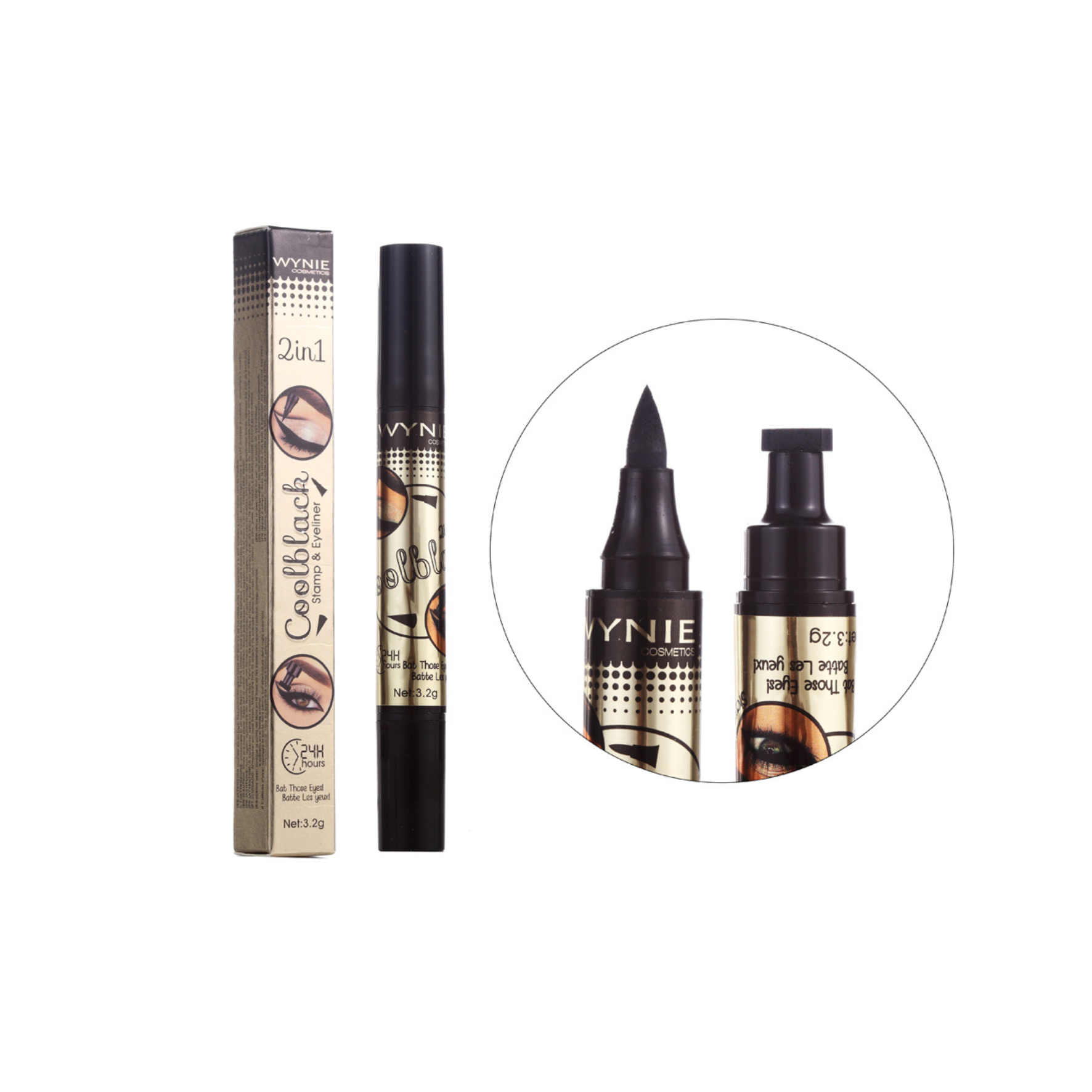 Delineador y sello Cooblack 2 en 1 - 3,2g