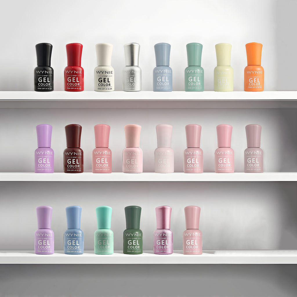 WYNIE Kit de 24 Piezas Esmalte Semipermanente para Uñas, 22 Colores + Base y Top Coat, Gel UV/LED Set de Pintauñas para Manicura