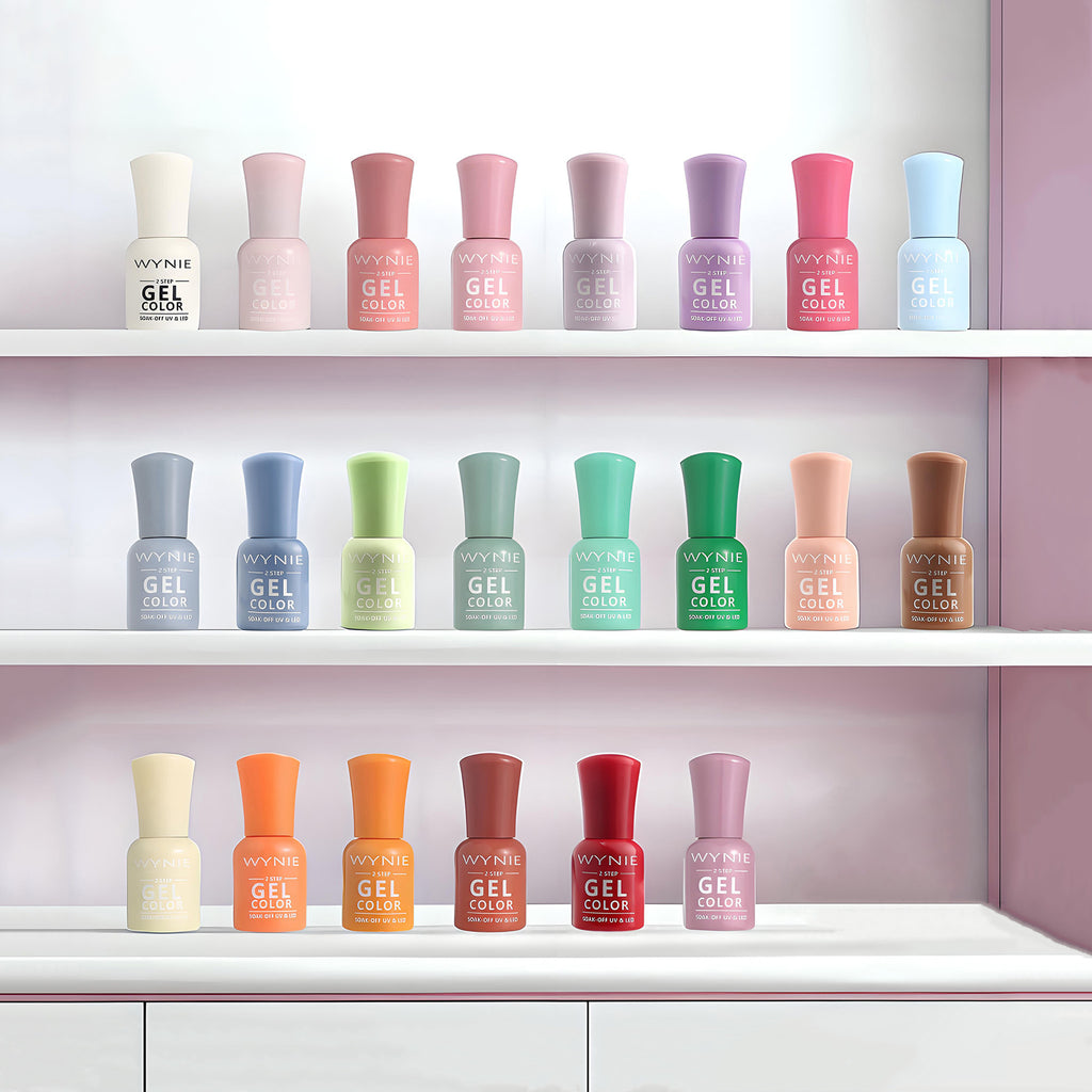 WYNIE Kit de 24 Piezas Esmalte Semipermanente para Uñas, 22 Colores + Base y Top Coat, Gel UV/LED Set de Pintauñas para Manicura