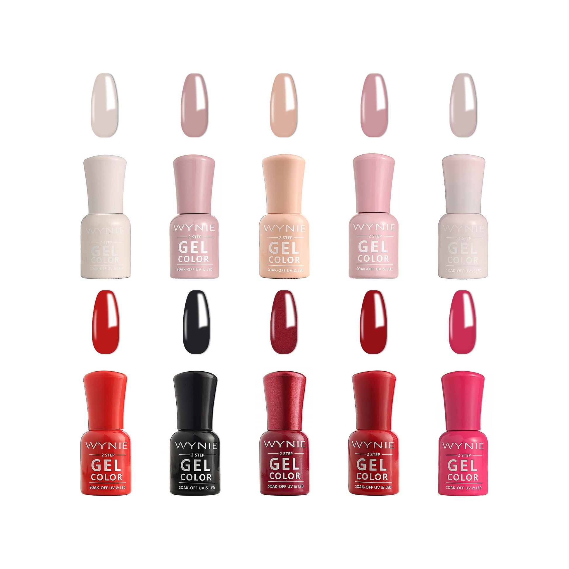 WYNIE Esmaltes Semipermanentes en Gel Jelly 12 Colores,Base coat+Top coat,Pintauñas UV/LED Nude Rosado, Kit de Uñas en Gel para Manicura