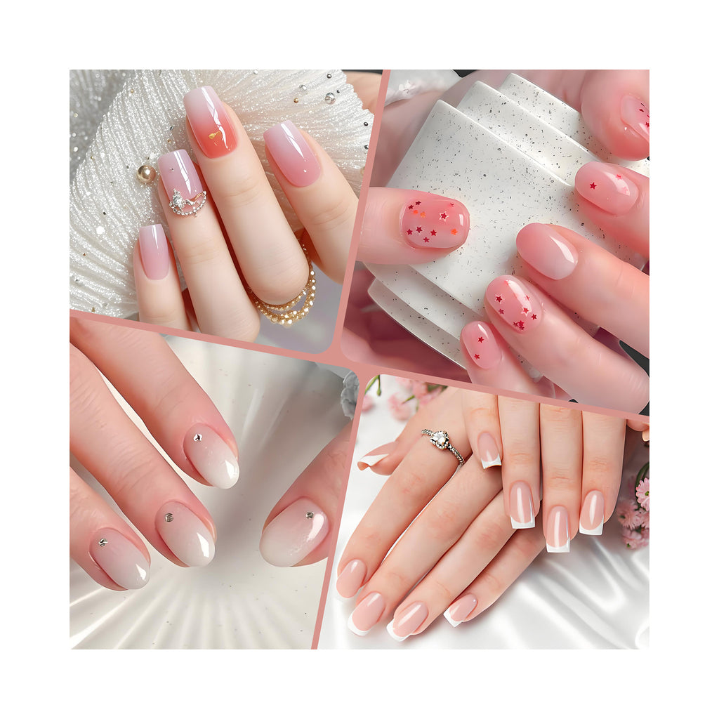 Esmaltes Semipermanentes en Gel Jelly 6 Colores, Pintauñas UV/LED Soak Off, Kit de Uñas en Gel para Color Natural