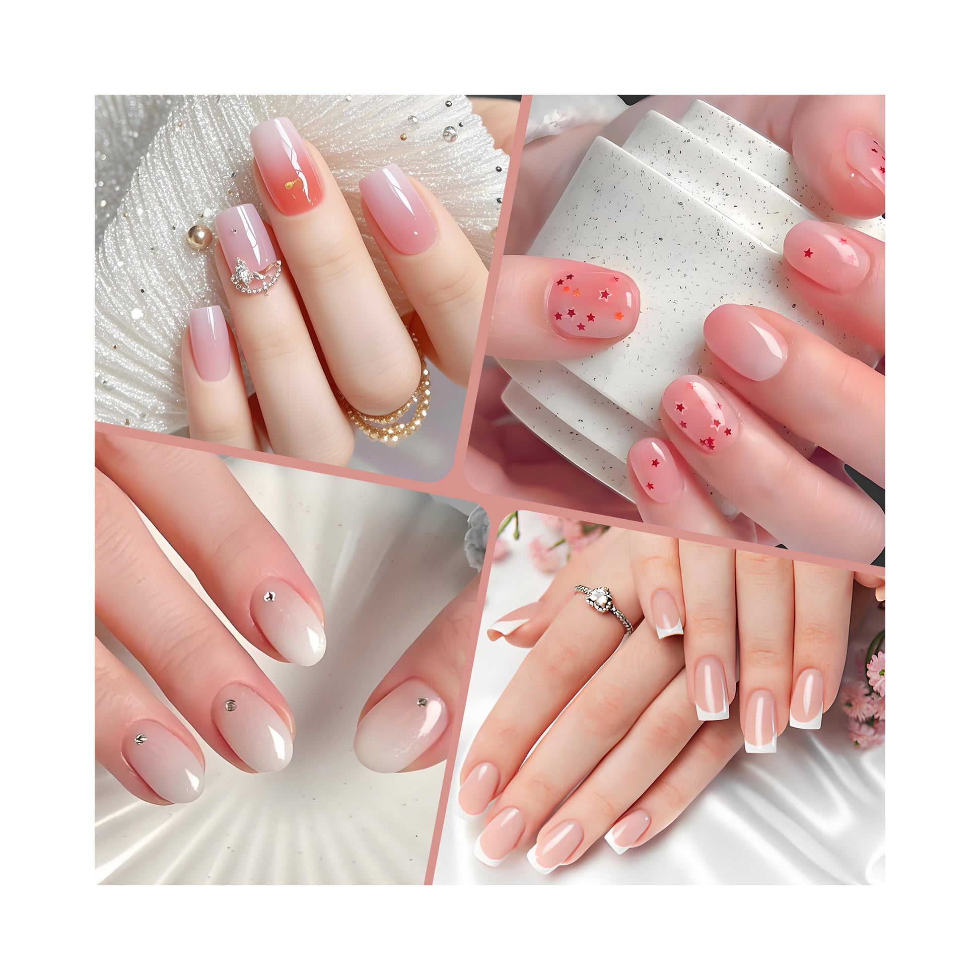 Esmaltes Semipermanentes en Gel Jelly 6 Colores, Pintauñas UV/LED Soak Off, Kit de Uñas en Gel para Color Natural