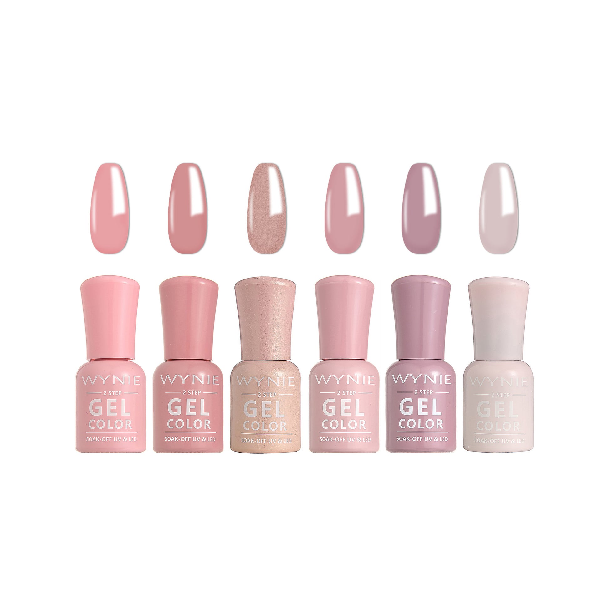 Esmaltes Semipermanentes en Gel Jelly 6 Colores, Pintauñas UV/LED Soak Off, Kit de Uñas en Gel para Color Natural