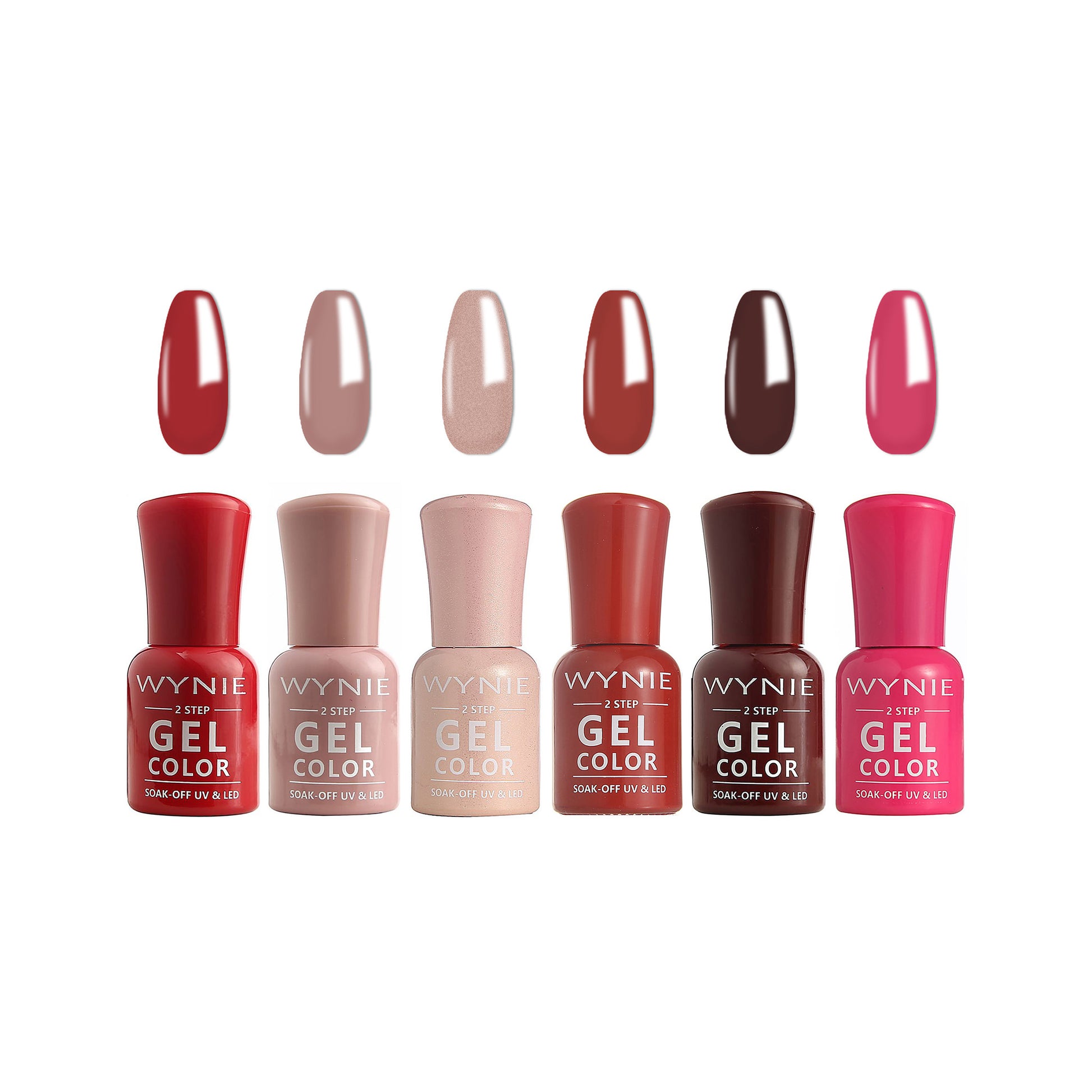 Esmaltes Semipermanentes en Gel Jelly 6 Colores, Pintauñas UV/LED Soak Off, Kit de Uñas en Gel para Color Natural