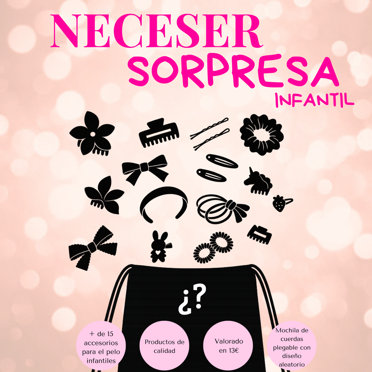 27: Neceser sorpresa de accesorios de pelo infantiles