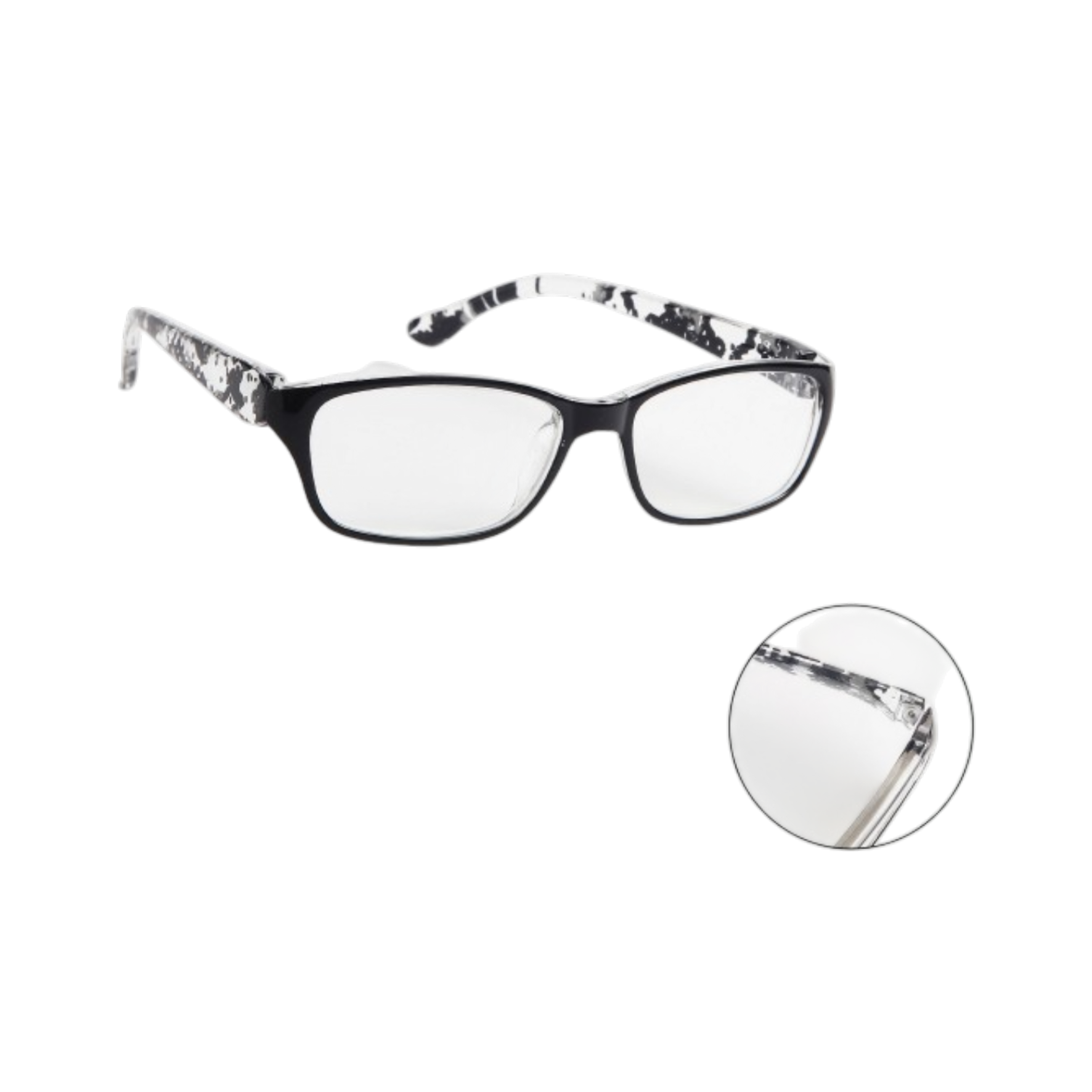 Gafas de lectura cuadradas con estampado +2