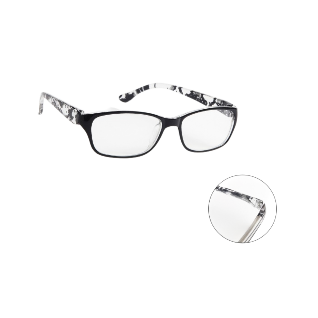 Gafas de lectura cuadradas con estampado +1