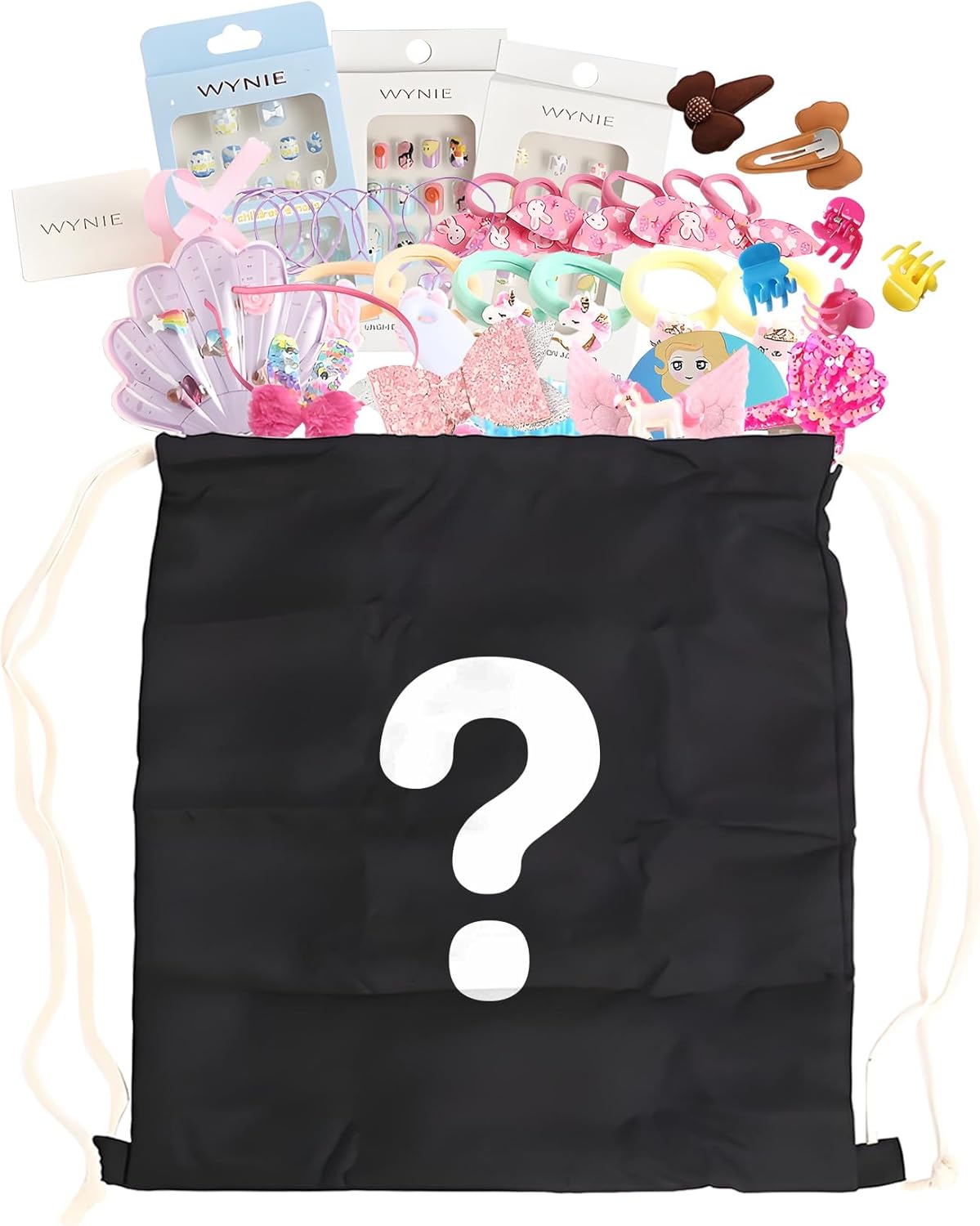 WYNIE WYNIE Caja sorpresa de maquillaje y accesorios, con sombras, esmaltes, uñas postizas y regalos femeninos, ideal para mujeres y niñas