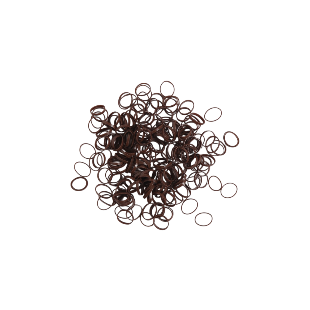 Pack gomas pequeñas elásticas de pelo marrones