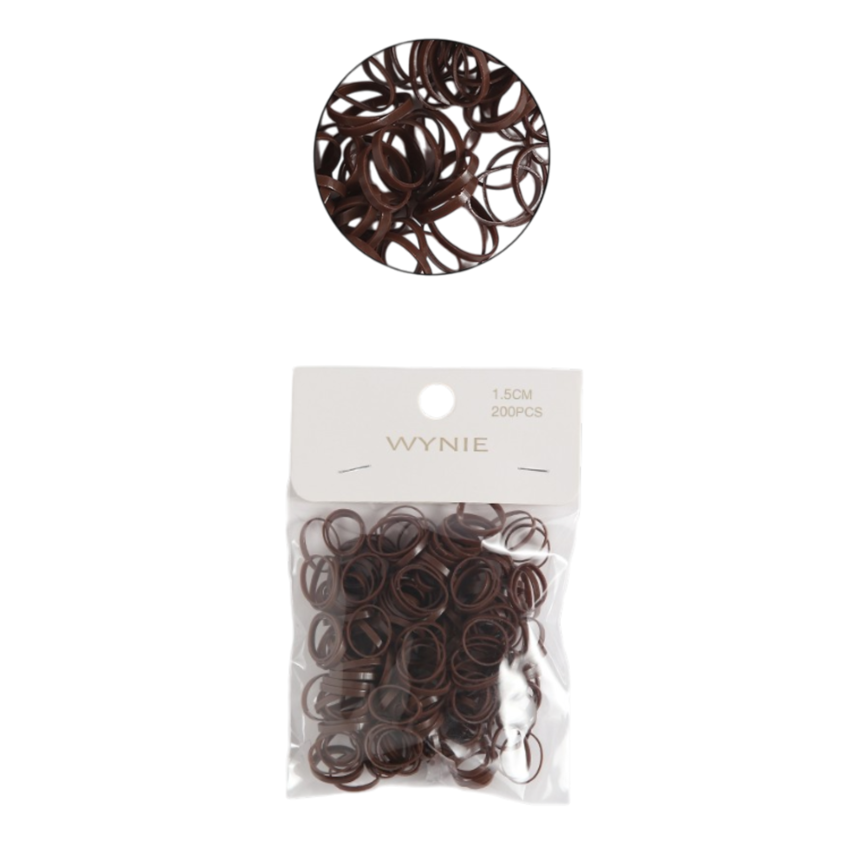 Pack gomas pequeñas elásticas de pelo marrones