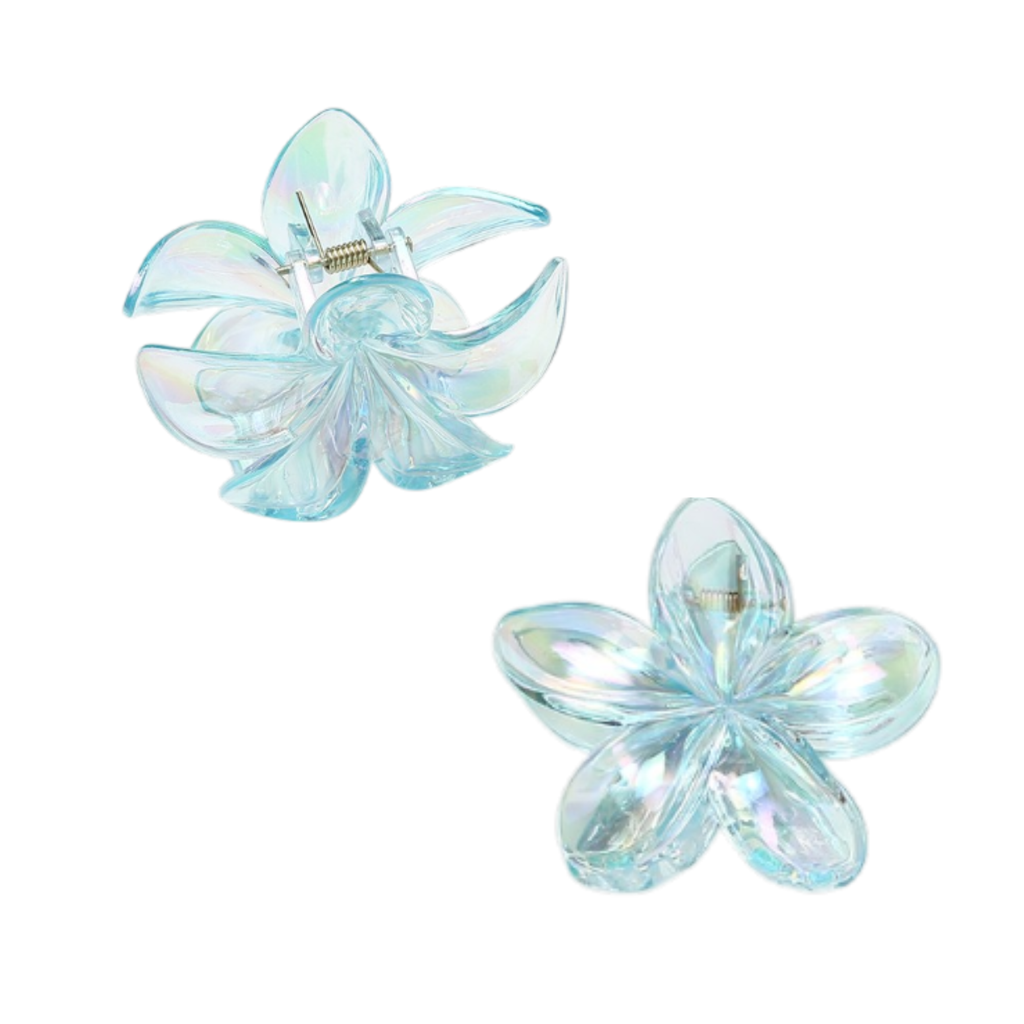 Pinzas de flores transparentes para el pelo