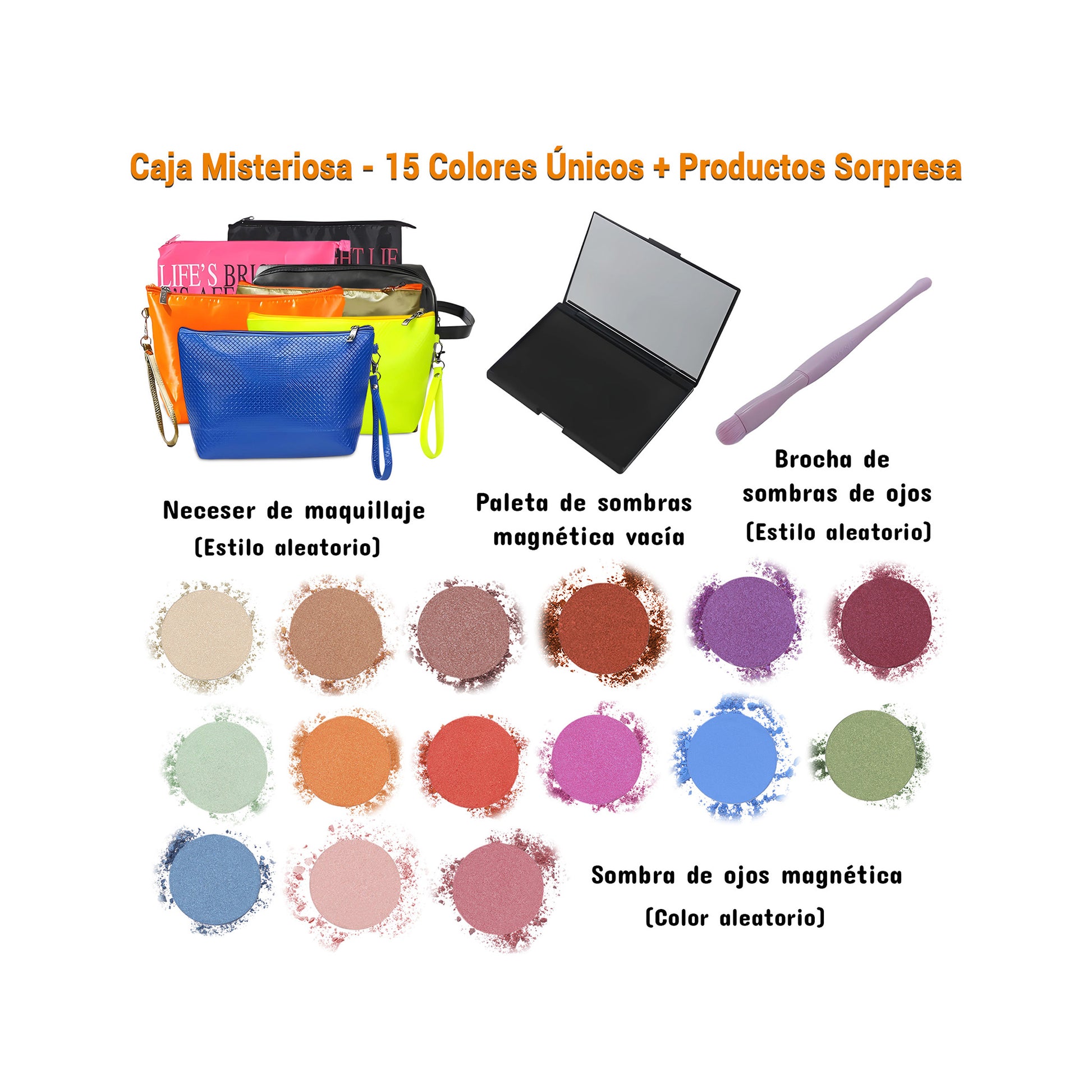 WYNIE WYNIE Caja sorpresa de maquillaje y accesorios, con sombras, esmaltes, uñas postizas y regalos femeninos, ideal para mujeres y niñas