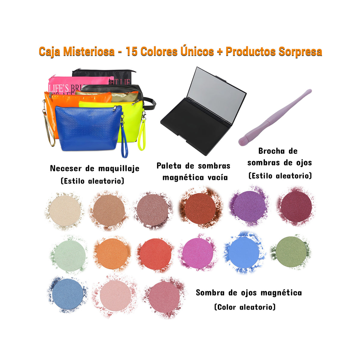 WYNIE WYNIE Caja sorpresa de maquillaje y accesorios, con sombras, esmaltes, uñas postizas y regalos femeninos, ideal para mujeres y niñas
