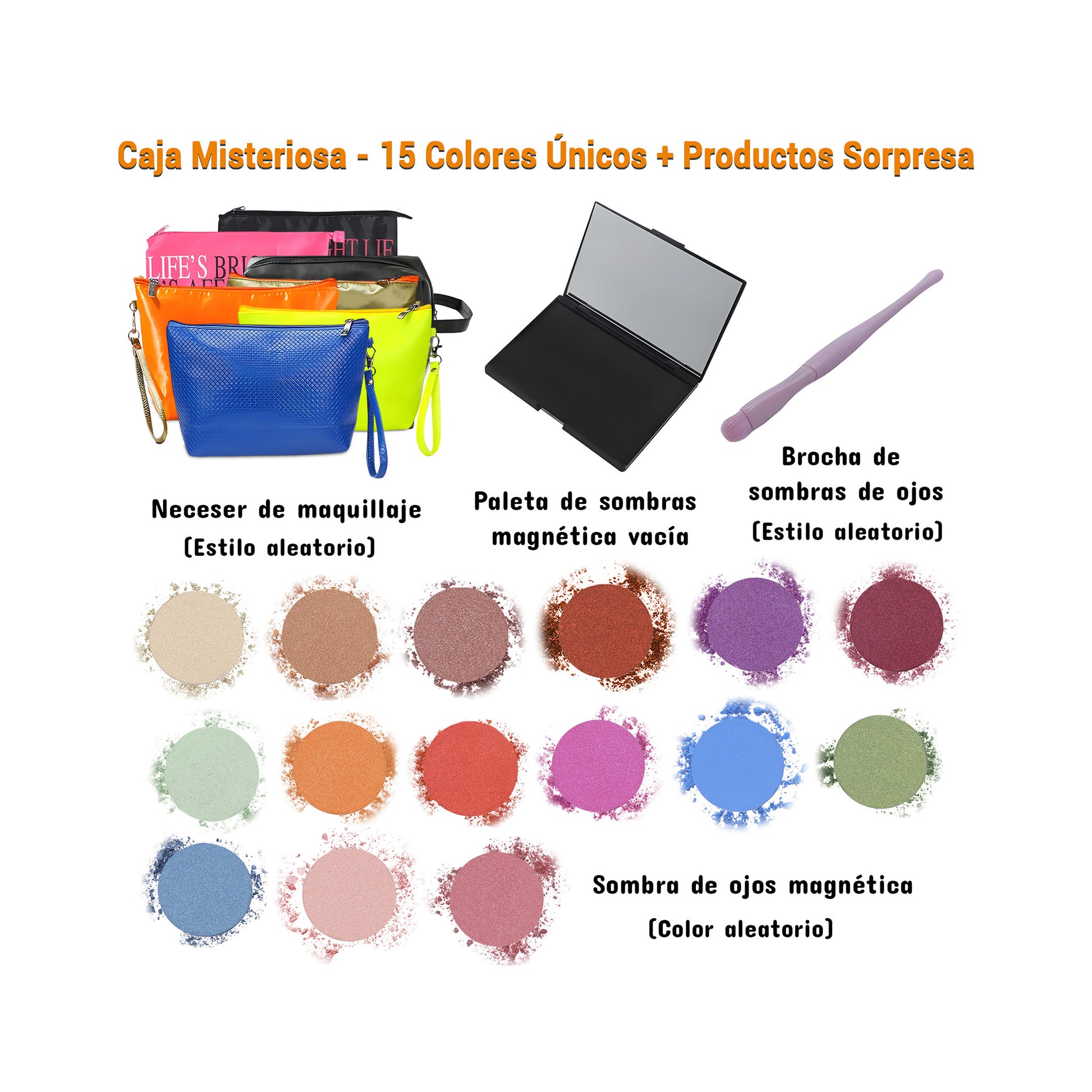 WYNIE WYNIE Caja sorpresa de maquillaje y accesorios, con sombras, esmaltes, uñas postizas y regalos femeninos, ideal para mujeres y niñas