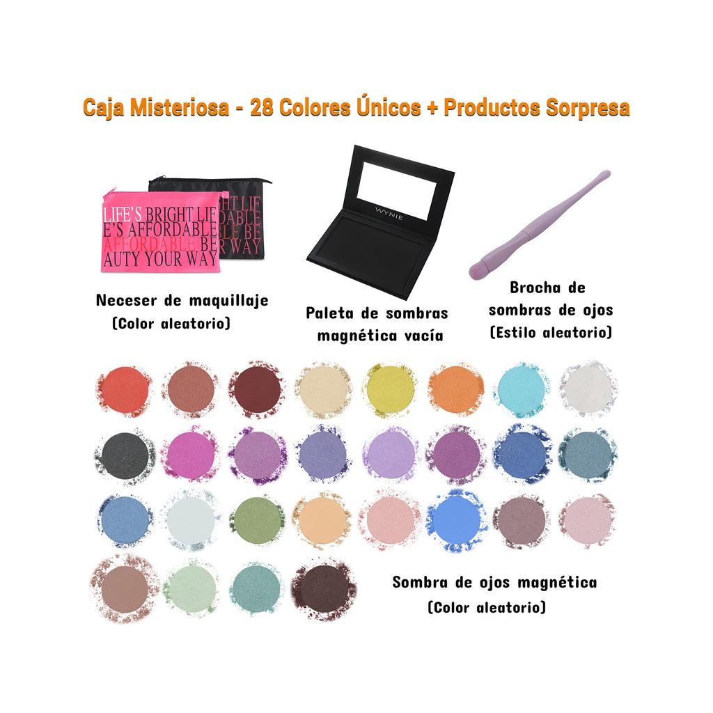 WYNIE WYNIE Caja sorpresa de maquillaje y accesorios, con sombras, esmaltes, uñas postizas y regalos femeninos, ideal para mujeres y niñas