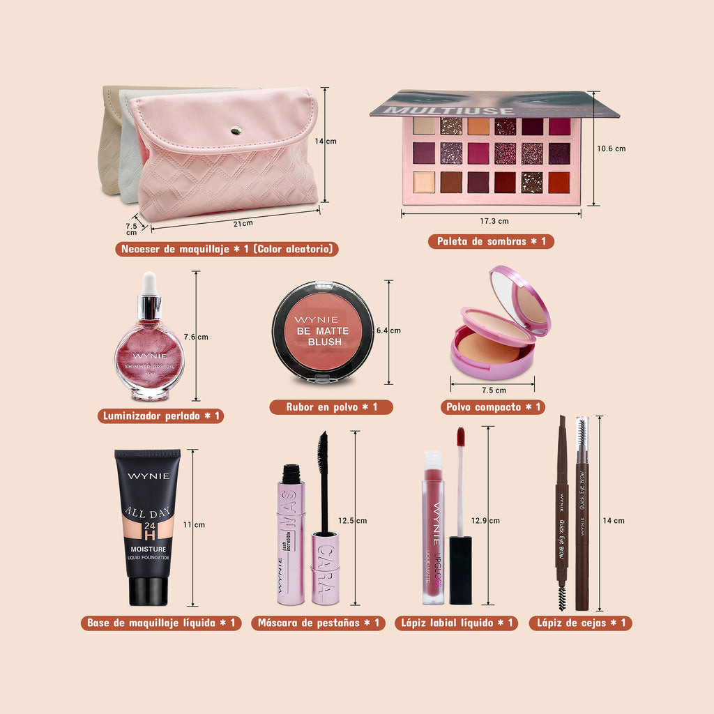 WYNIE Kit de Maquillaje Principiantes,Set Completo y Portátil Fácil de Usar Ideal Primer Maquillaje, Regalo para Jóvenes
