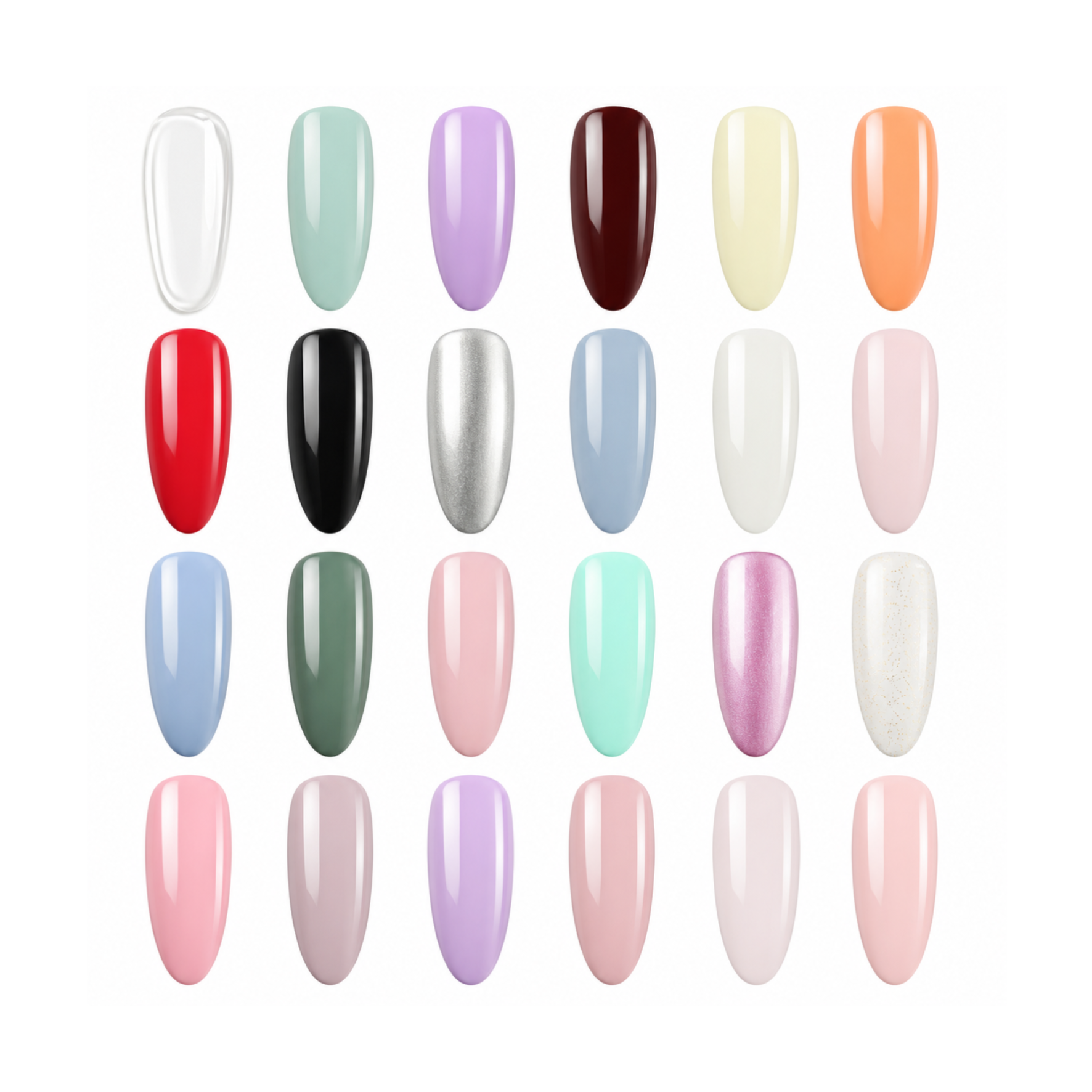 Pack 6: 24 esmaltes de uñas semipermanentes UV