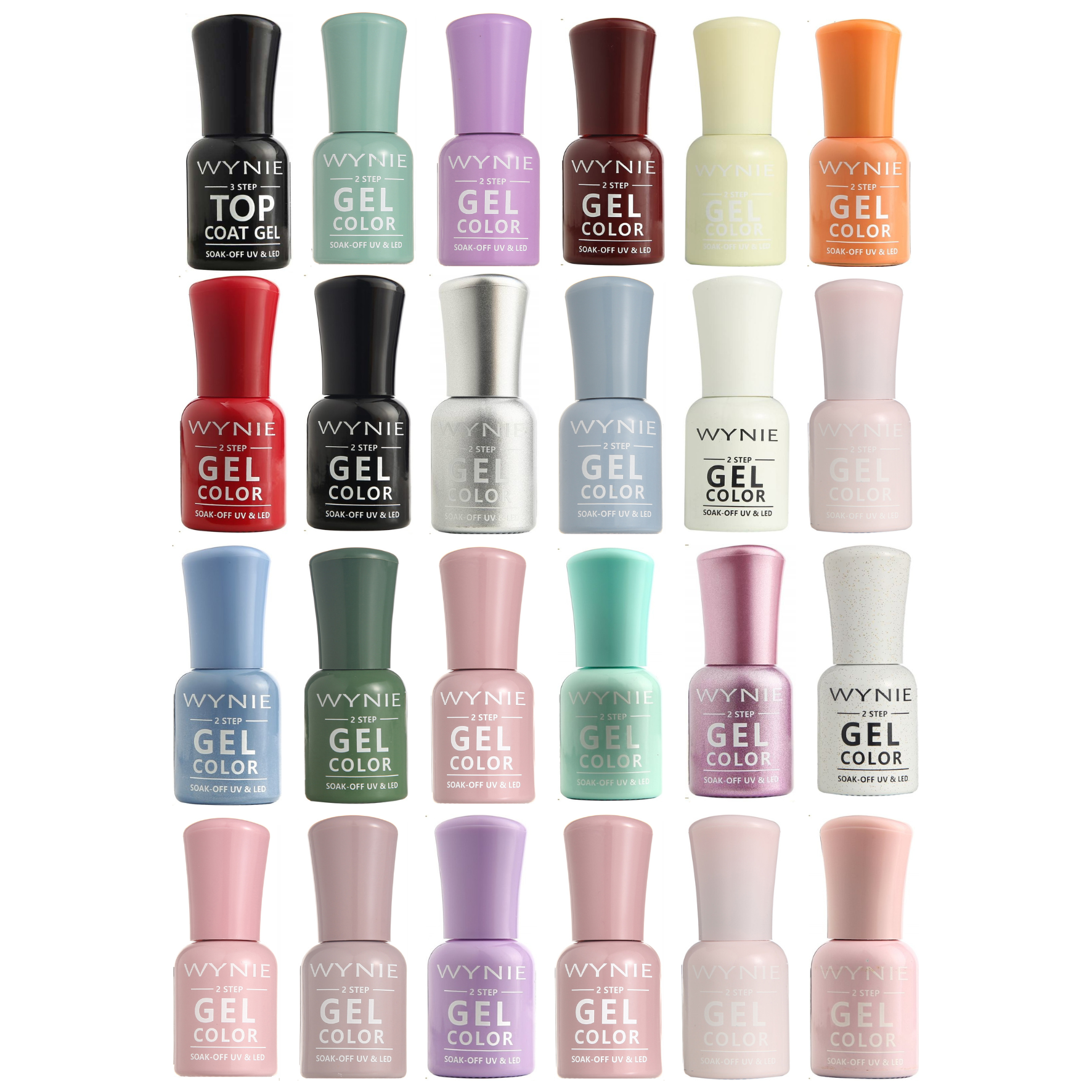 Pack 6: 24 esmaltes de uñas semipermanentes UV