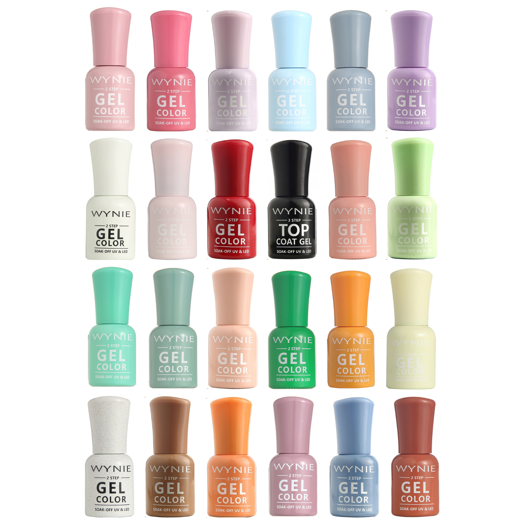 Pack 7: 24 esmaltes de uñas semipermanentes UV