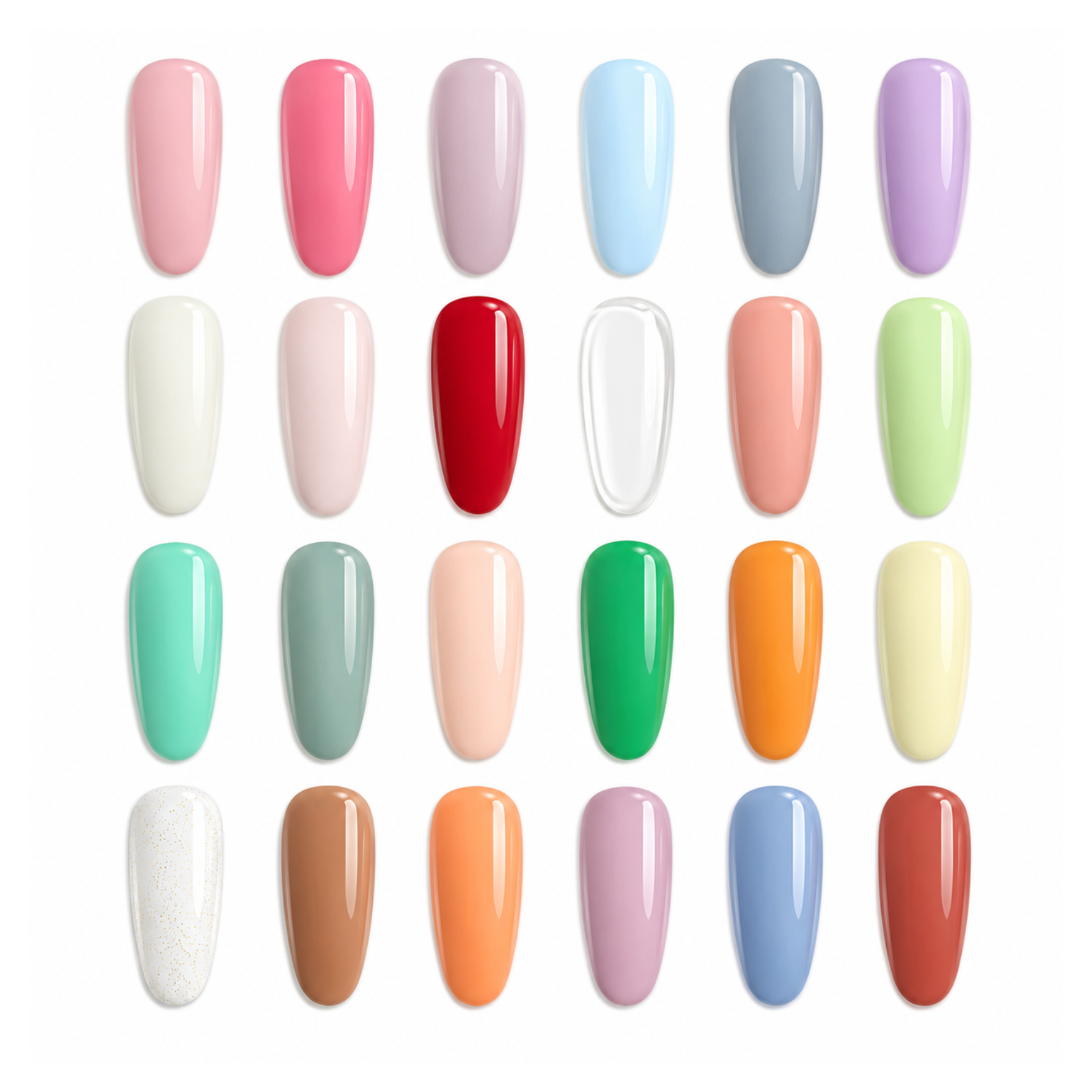 Pack 7: 24 esmaltes de uñas semipermanentes UV