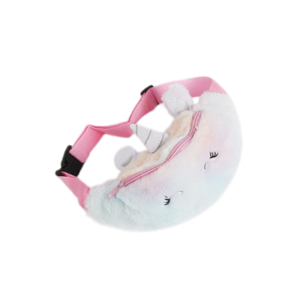 Riñonera infantil de peluche unicornio