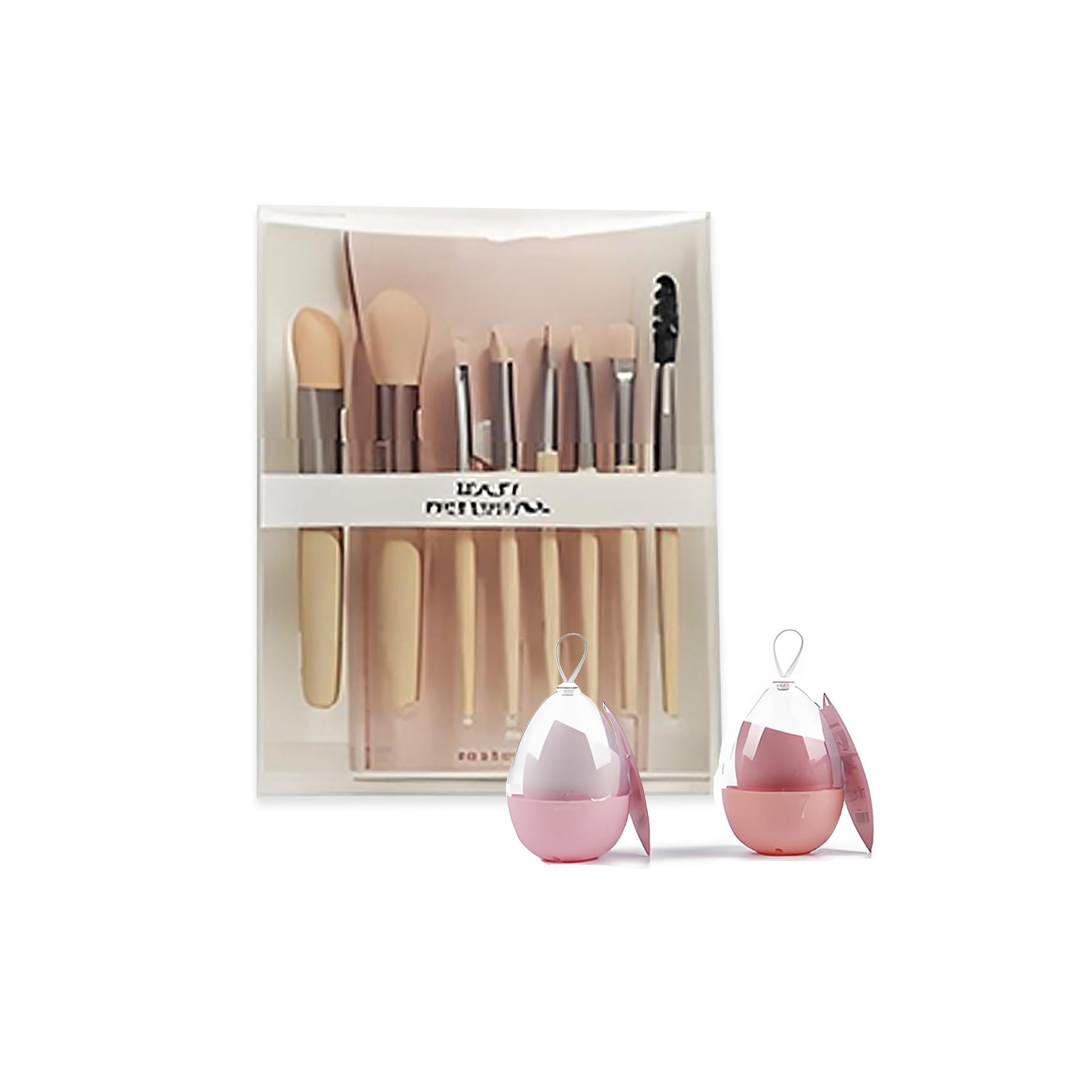 WYNIE Set de Esponjas y Brochas de Maquillaje 5 Piezas, Aplicadores para Base, Rubor y Polvo Bronceador, Ideal para Uso Diario