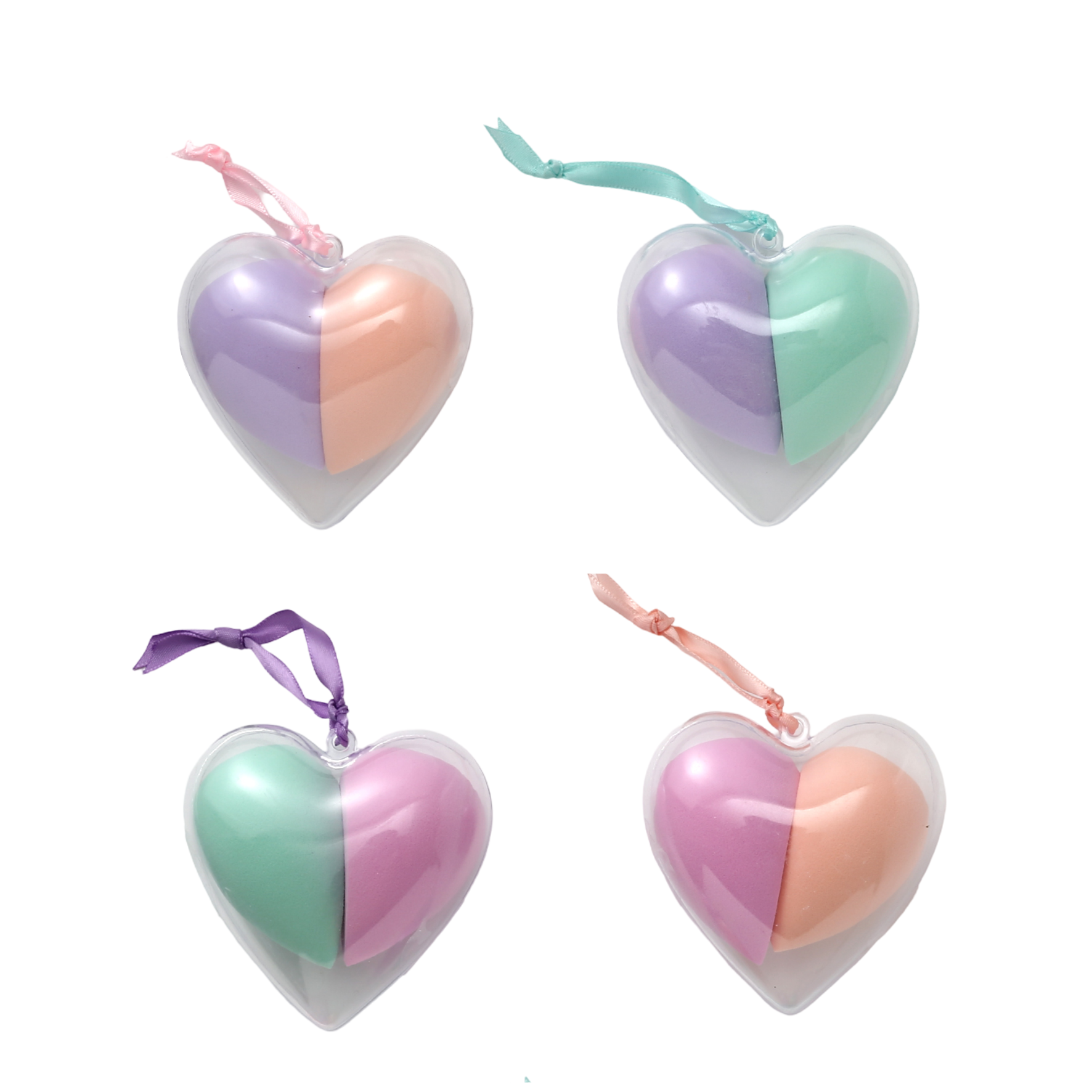 Set de esponjas de maquillaje corazón